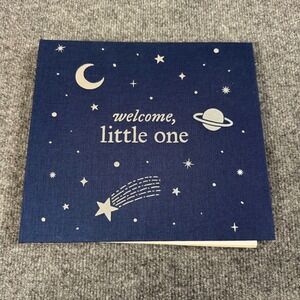 Welcome Little One Baby First Year Journal Keepsake Book Celestial Navy Blue